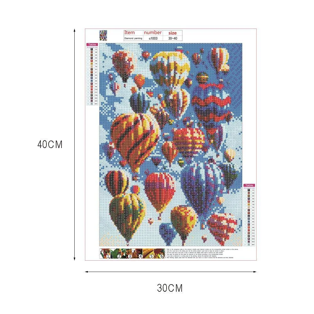 Diamond Painting - Full Round Drill - Hot Air Balloon(30*40cm)