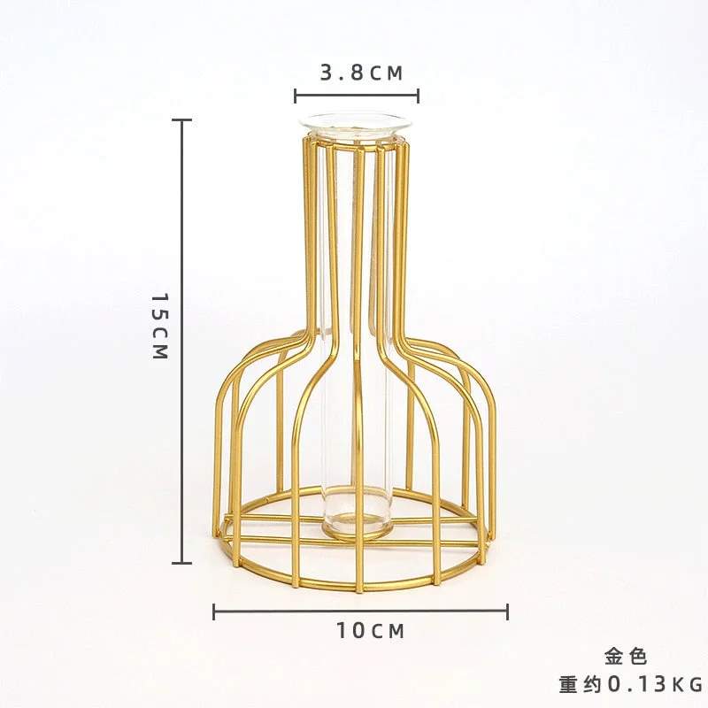 Nordic Simple Flower Stand Iron Frame Vase Simple Family Flower Rack Bottle Ornament Christmas Decoration Pot Holder jarrones