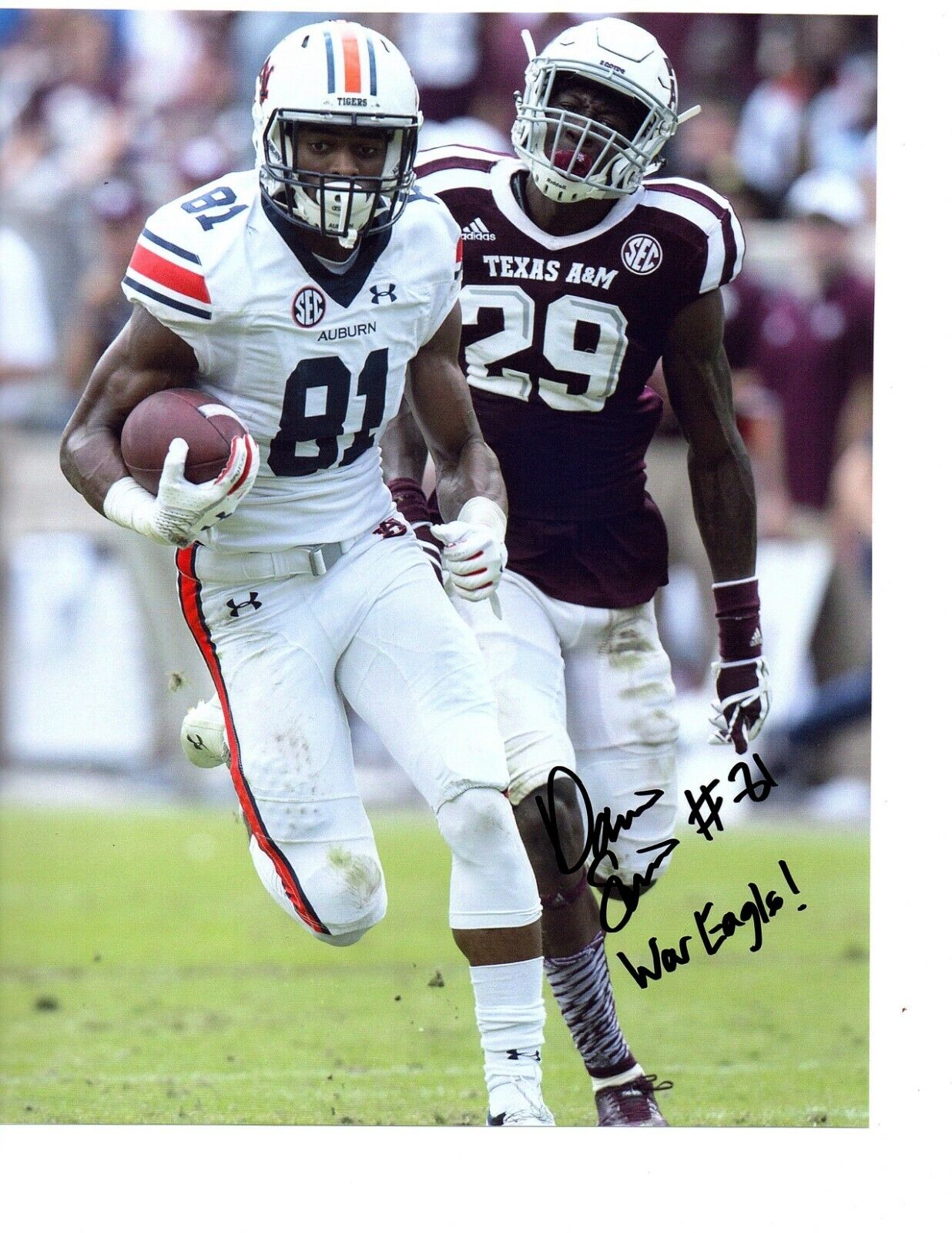 Darius Slayton Auburn Tigers signed autographed 8x10 football Photo Poster painting War Eagle!