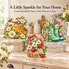 (Spring)DIY Pearl Diamond Painting Acrylic Stand, Double-Sided Printed Tabletop Decoration, Special Shaped Diamond Art Craft Kit for Home Decor