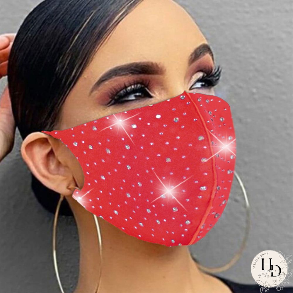 Red Fashion Casual Patchwork Hot Drill Mask
