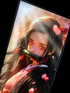 3D Decorative Paint of Light Guide Transformation Kamado Nezuko with LED - Demon Slayer: Kimetsu No Yaiba Decorative Painting - momo Studio
