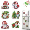 (US Local)6PCS  Xmas DIY Crystal Refrigerator Magnet for Decor (Christmas Gnome)