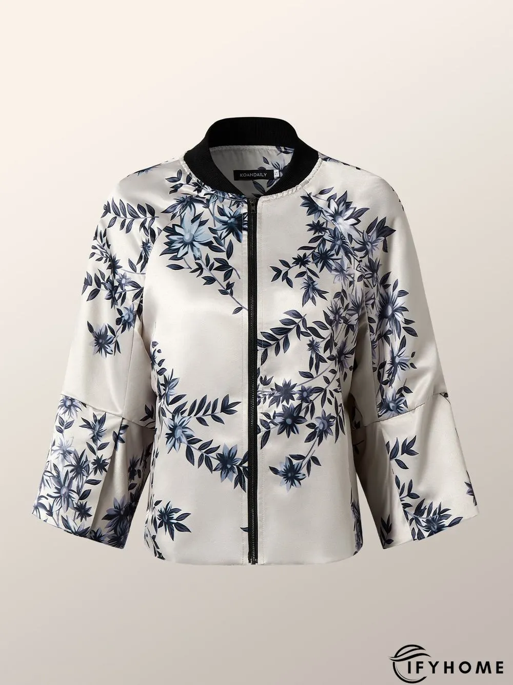 Loose Urban Floral Three Quarter Jacket | IFYHOME