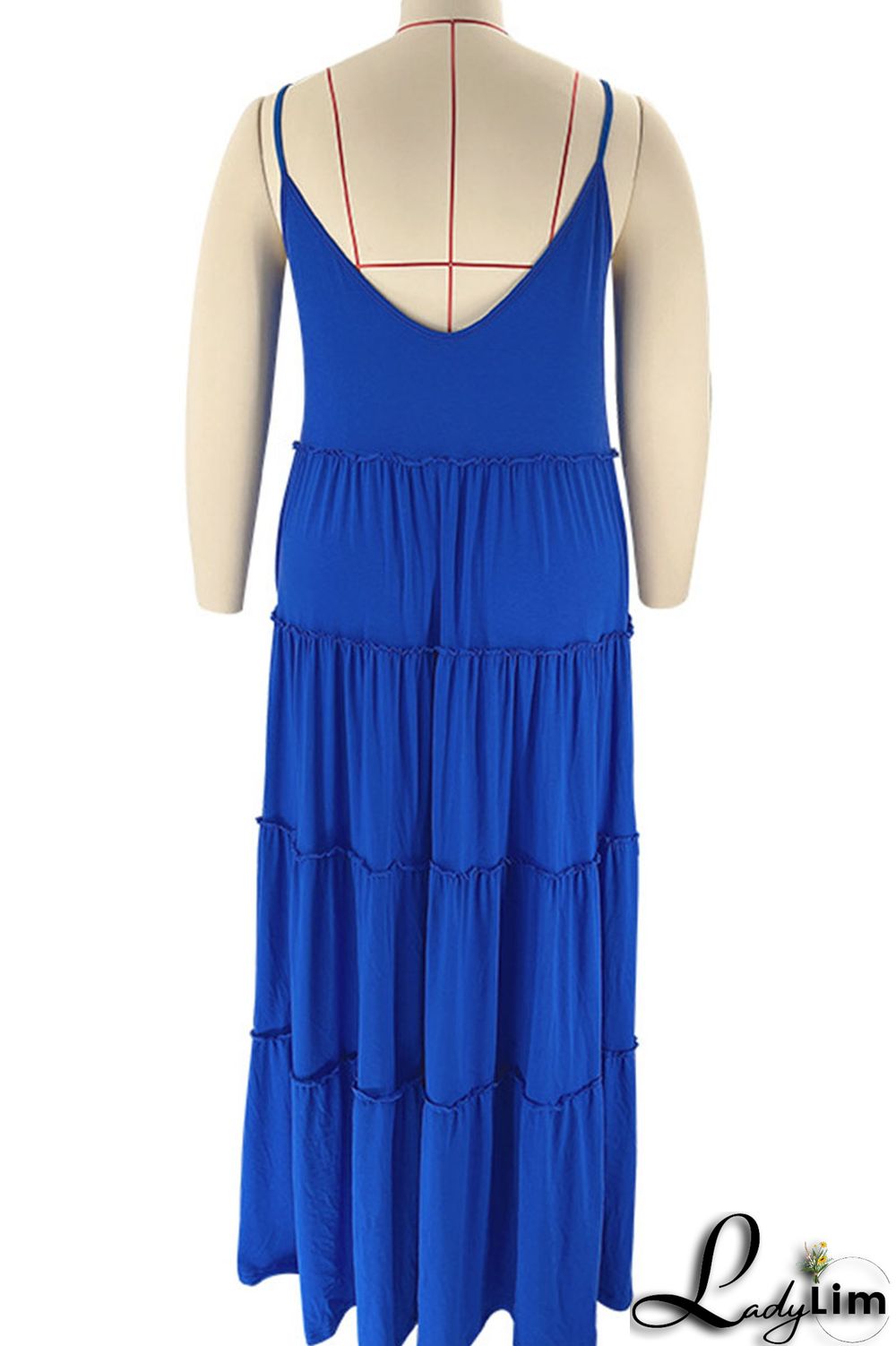 Green Casual Solid Patchwork Pearl Spaghetti Strap Sling Dress Plus Size Dresses