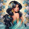 Disney Princess Jasmine-18CT Stamped Cross Stitch 50*50cm/19.69*19.69in tapestrymarket