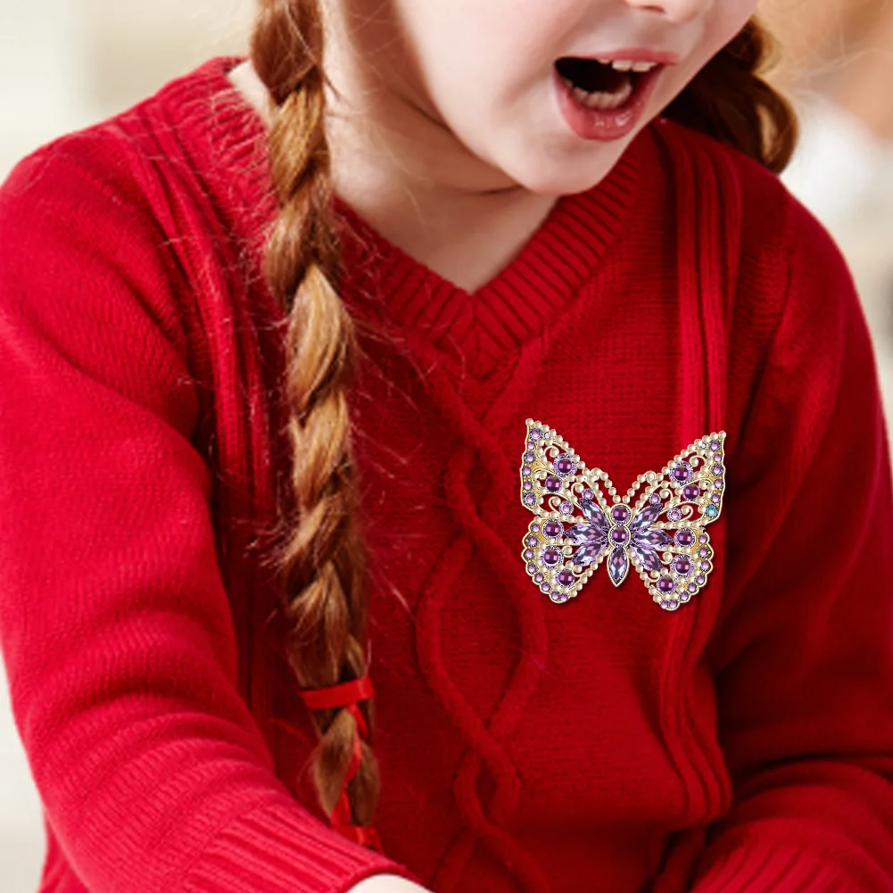 4pcs Butterfly DIY Diamond Painting Brooch Brooch Jewelry Kit DIY Diamond Pins