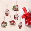 (US Local)12Pcs Christmas Diamond Painting Keychain Rhinestone Painting Keychain Pendant