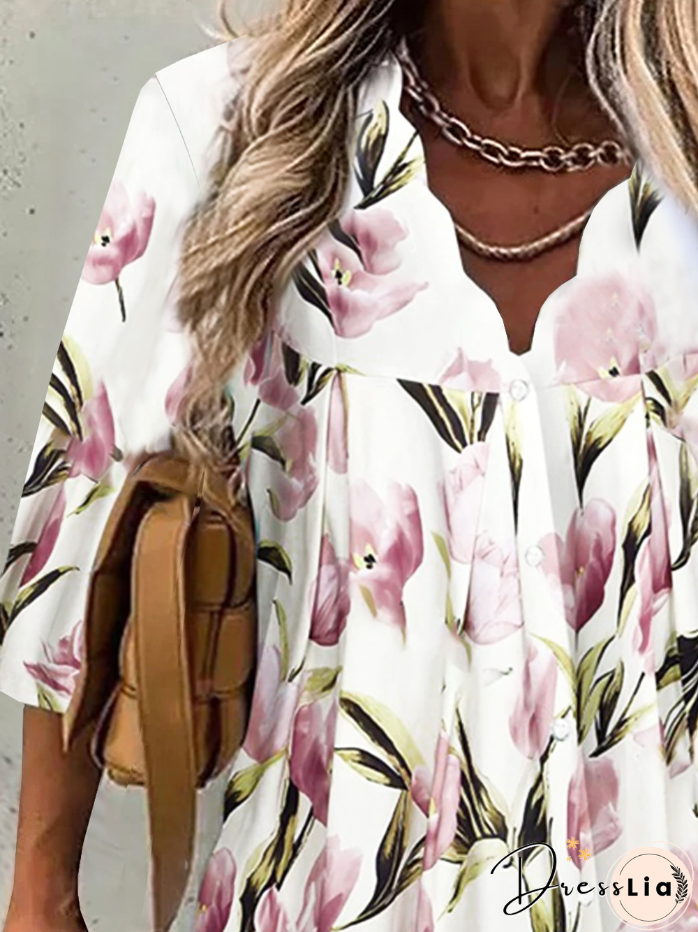 Loosen Floral Printed Blouse