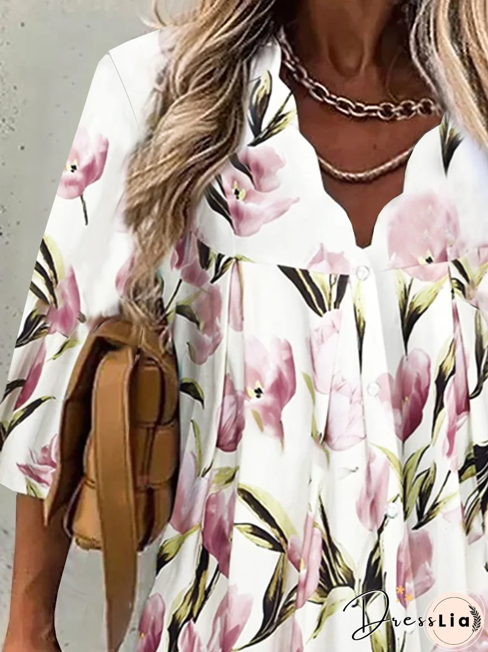 Loosen Floral Printed Blouse
