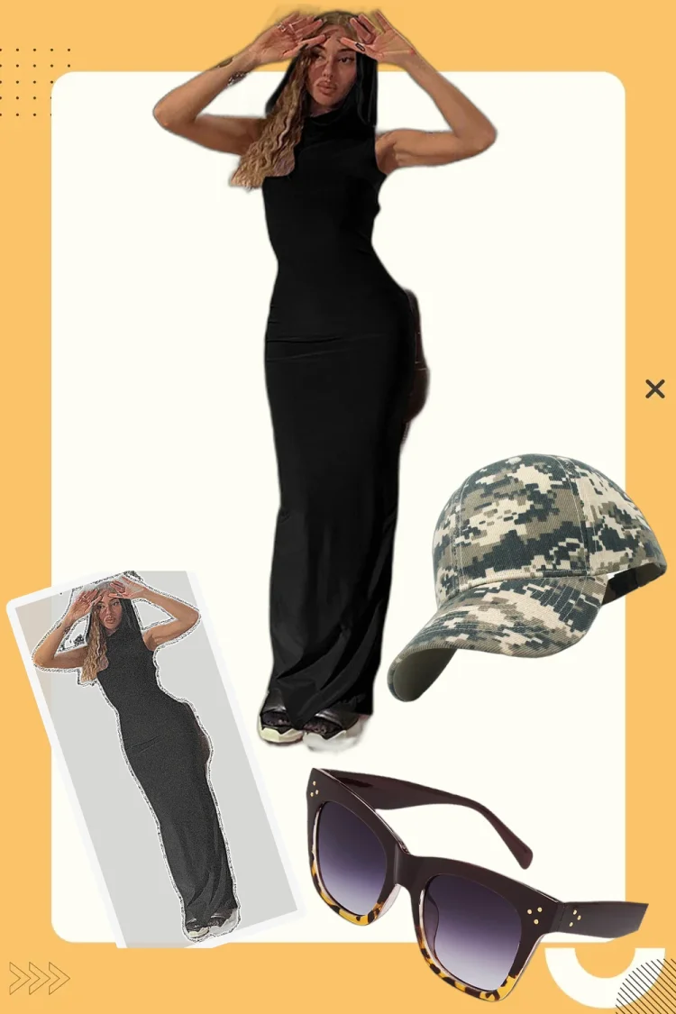 Elegant Vintage Hoodie Maxi Dress | Statement Festival Outfit For Daily Summer Wear