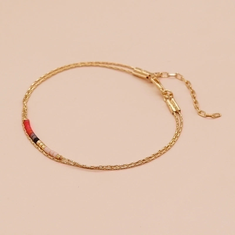 Glass Copper Minimalist Beaded Geometric Colorful Bracelets