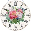 2D DIY Acrylic Pink Flower Diamond Painting Wall Clock Pendant w/ Clock Function
