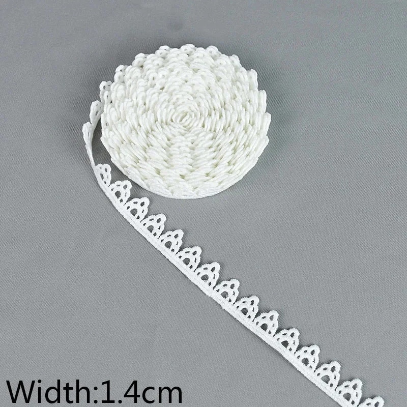 10Yards/lot White Cotton Embroidered Lace Trim Ribbons Fabric DIY Sewing Handmade Craft Materials Garment Clothes Accessories
