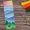 Mountains And Rivers Scenery-11CT Stamped Cross Stitch Bookmark 18*6cm(Double Sided)