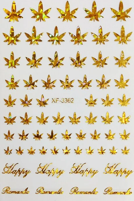 Canada DIY Nail Art Manicure 3D Self Adhesive Nail Stickers Pot Weed Leaf Nails Decal on Nails Salon Decoration Acrylic Designs