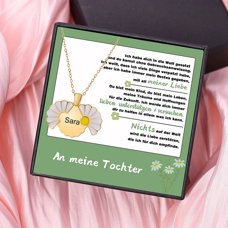 Kettenmachen Personalisierte Name Gänseblümchen Halskette-An meine Tochter-Geschenk mit Nachrichtenkarte