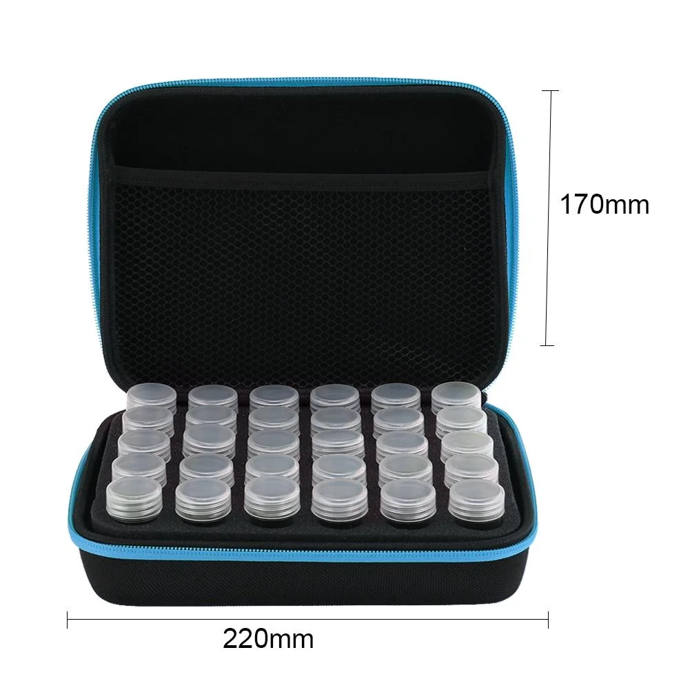 30 Bottles Diamond Painting Charms Box Embroidery Tool Storage Bag (Blue)