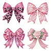 4Pcs Diamond Painting Brooch Diamond Painting Pins Jewelry Kit (Pink Bow Tie)