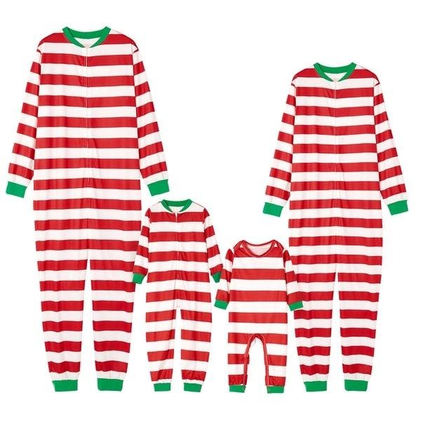 Christmas Red Stripe Family Matching Onesie Pajamas