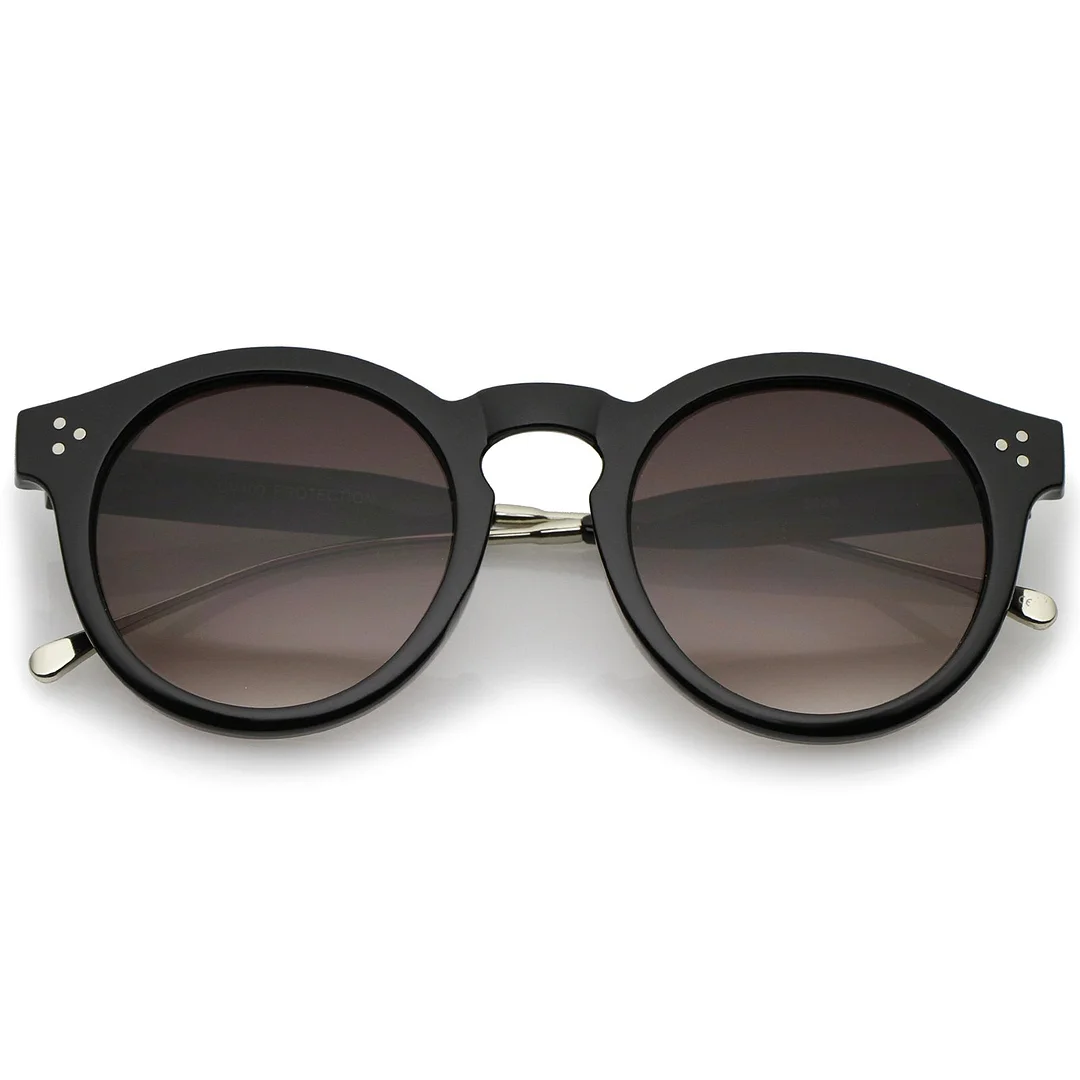 Metal Temple Keyhole Bridge Neutral-Colored Lens P3 Round glasses 50mm