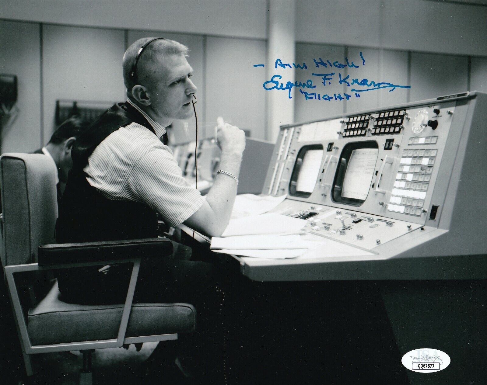 Eugene Gene Kranz REAL SIGNED Photo Poster painting #2 JSA COA NASA Mission Control Apollo 13