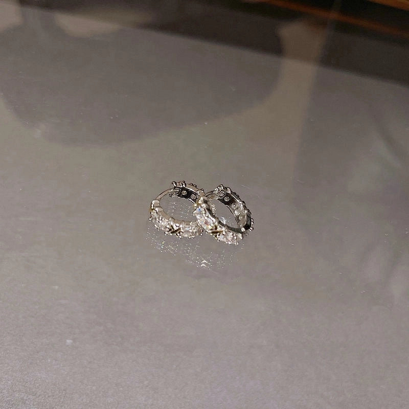 Copper Minimalist Classic Style Inlay Solid Color Zircon Rings Earrings Necklace