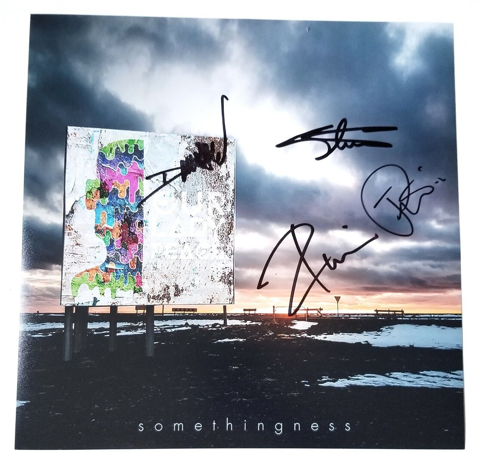 Our Lady Peace REAL hand SIGNED 11x11 Somethingness Album Flat Photo Poster painting COA