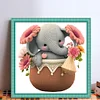 Elephant In Basket-18CT Stamped Cross Stitch 30*30cm/11.81*11.81in