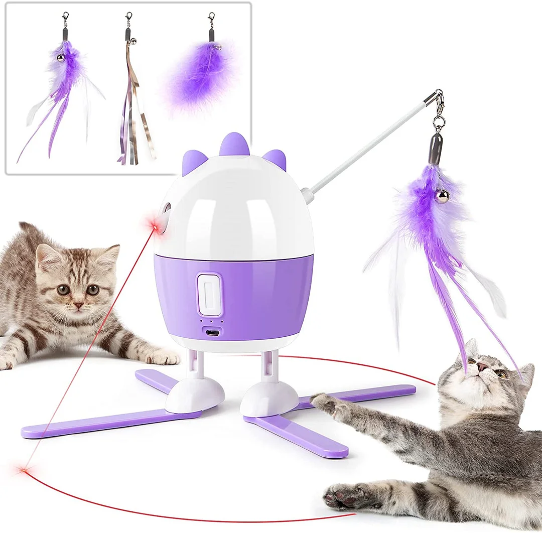 PETRIP Interactive Cat Toy, Cat Laser Toy,Cat Feather Toys & Pet Backpack Carrier for 20 lbs Cats Small Dogs