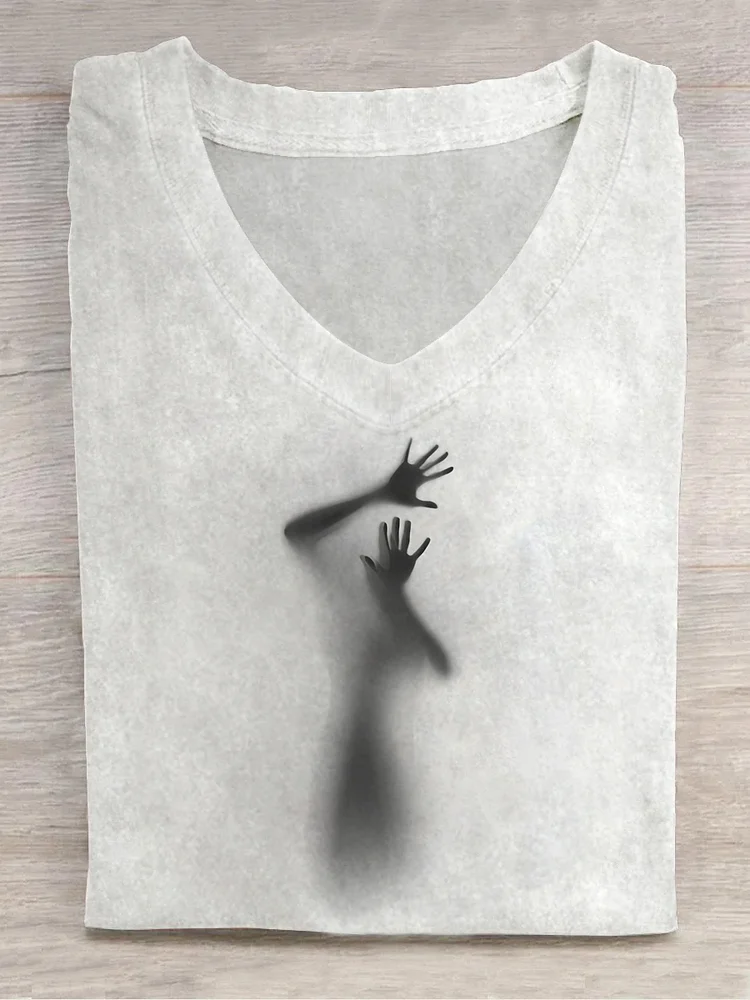 Teecade Teecade  Hand on Glass V-neck T-shirt