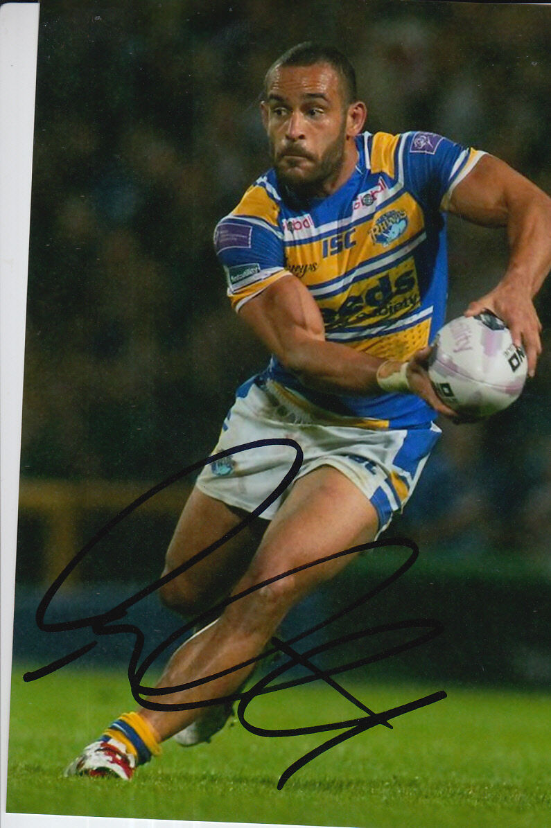 LEEDS RHINOS HAND SIGNED PAUL AITON 6X4 Photo Poster painting 9.