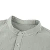 Men's Linen Shirt Henley Casual Outdoor Shirt Long Sleeve Plain Collar Casual Hawaiian Clothing by Inlyline