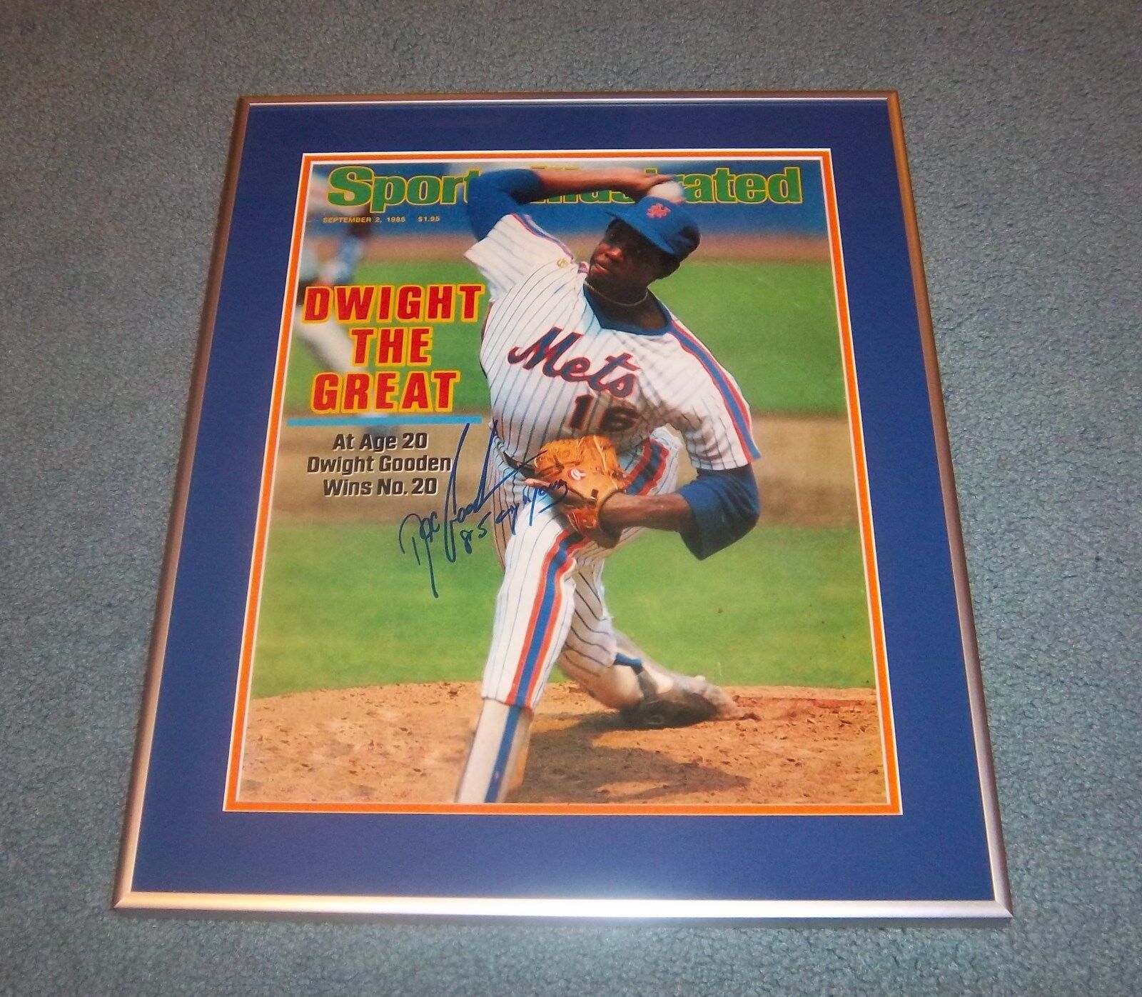 NY Mets Dwight Gooden Signed Autographed Framed Photo Poster painting Yankees 1985 Cy Young Rare