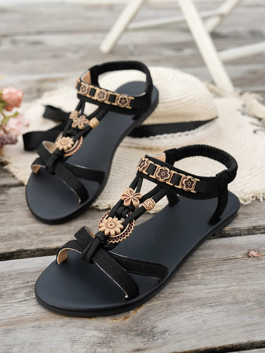 Breakj Breakj Large-Size Sandals Women 2025 Summer New Bohemian Women's Casual Tight Sandals With Beach Sandals