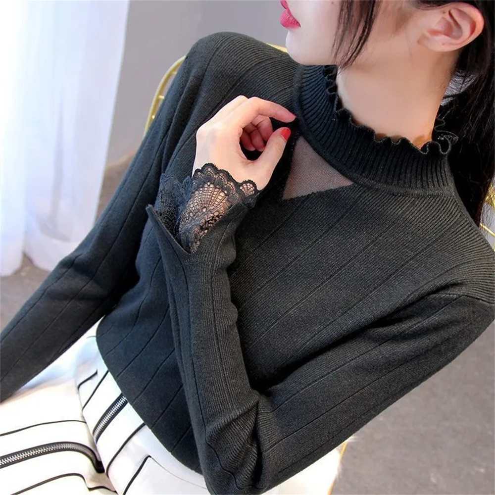 Shinesparkplay fall hiking outfits for women 2025 Basic Turtleneck Women Sweater Pullover Knitted Long Sleeve Vintage Autumn Winter Slim Black Knit Sweaters Pull Femme Hiver