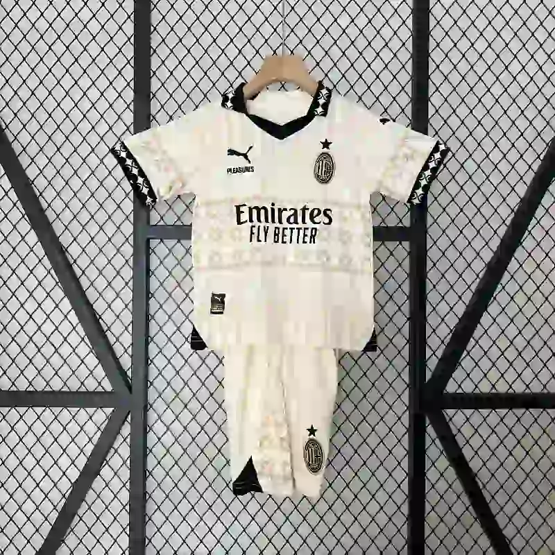 24/25 Kids AC Milan Co branded version Beige Soccer Jersey
