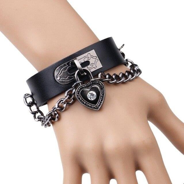 Charm Buttons Leather Bracelet-Mayoulove
