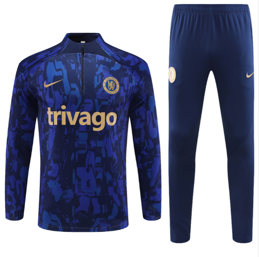 23/24 Chelsea Half-Pull Training Suit Jersey 1:1 Thai Quality Set Football Shirt 