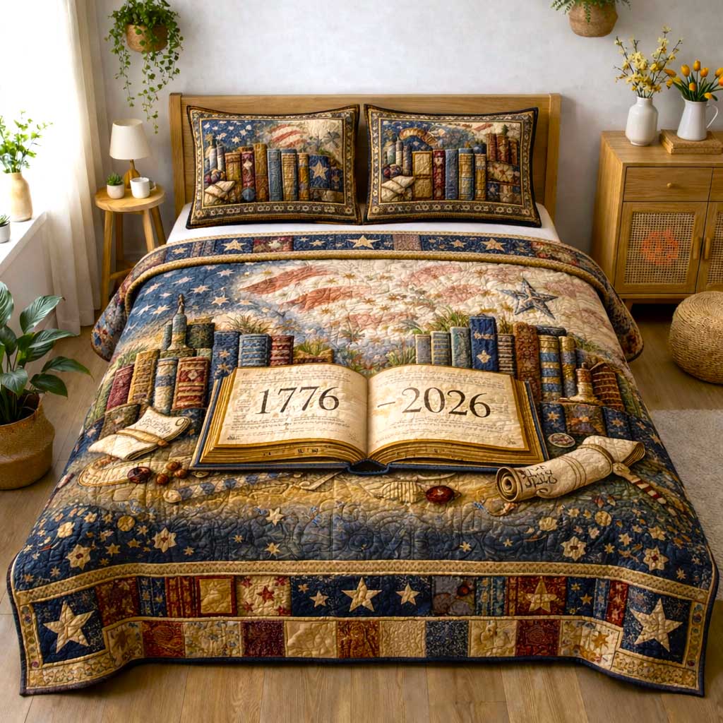 Founding Pages 3-Piece Quilted Bedding Set GFTOMA10055