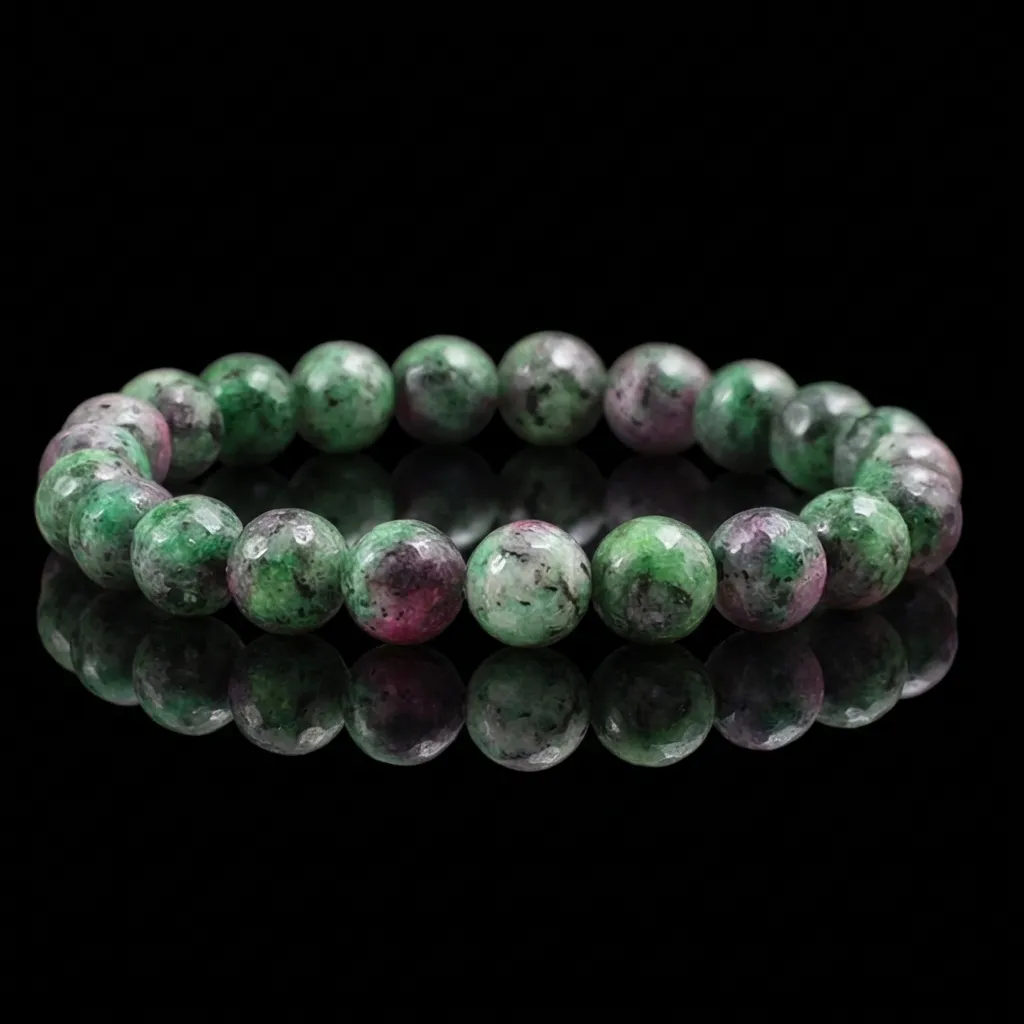 JiStones Verdant Crimson Series: Natural Energy Gemstone Bracelet