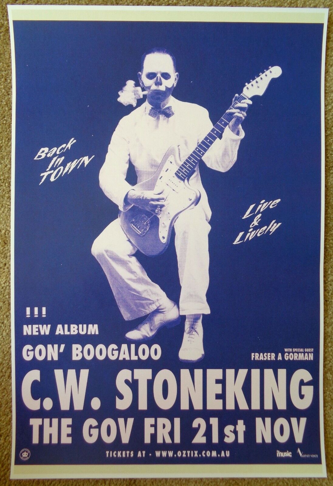 C.W. STONEKING 2014 Gig POSTER Australia Concert Hindmarsh Adelaide