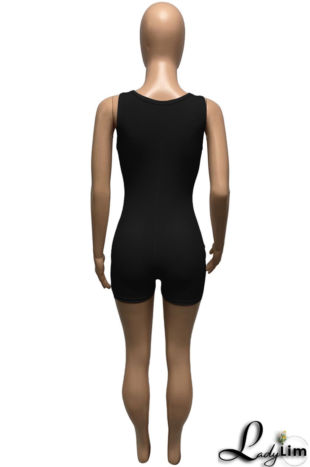 Apricot Fashion Casual Solid Basic V Neck Skinny Romper