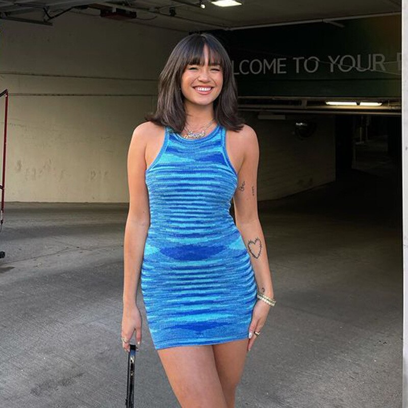 Ootddress Knit Dress Summer Sleeveless Women Party Mini Dress Muti Chic Elastic Fashion Streetwear Bodycon Slim Dresses Holiday New 40 Ootddress Knit Dress Summer Sleeveless Women Party Mini Dress Muti Chic Elastic Fashion Streetwear Bodycon Slim Dresses Holiday New