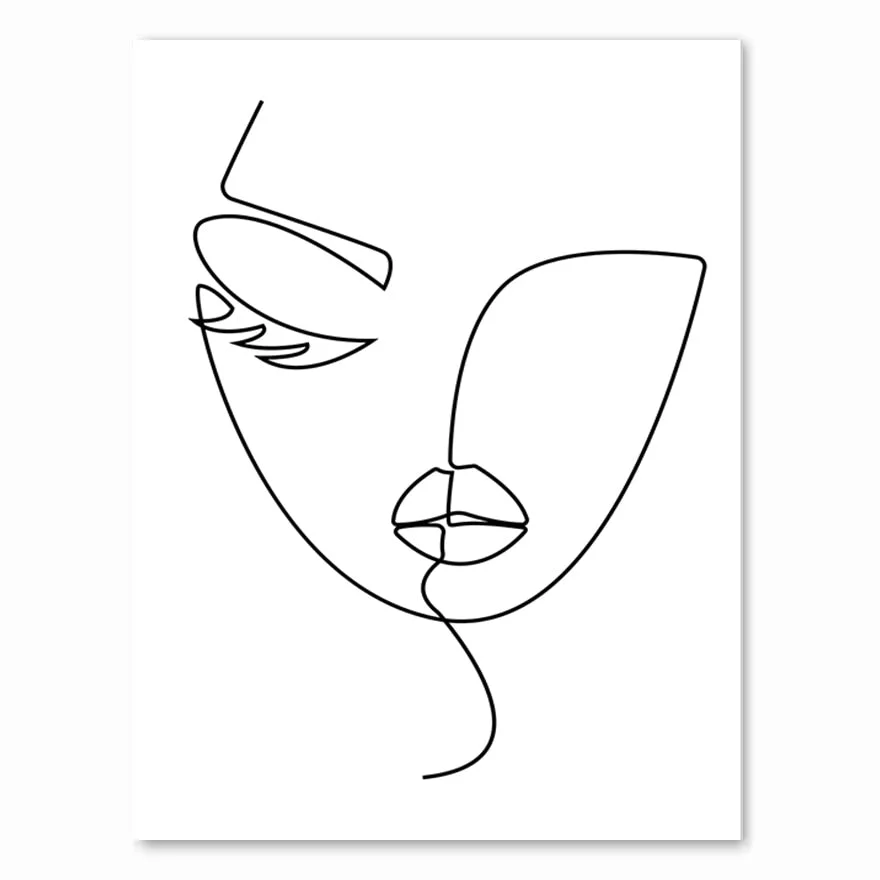 Nordic Minimalist  Figures Line Art Sexy Woman Body Nude Wall Canvas Paintings Drawing Posters Prints Decoration for Livingroom
