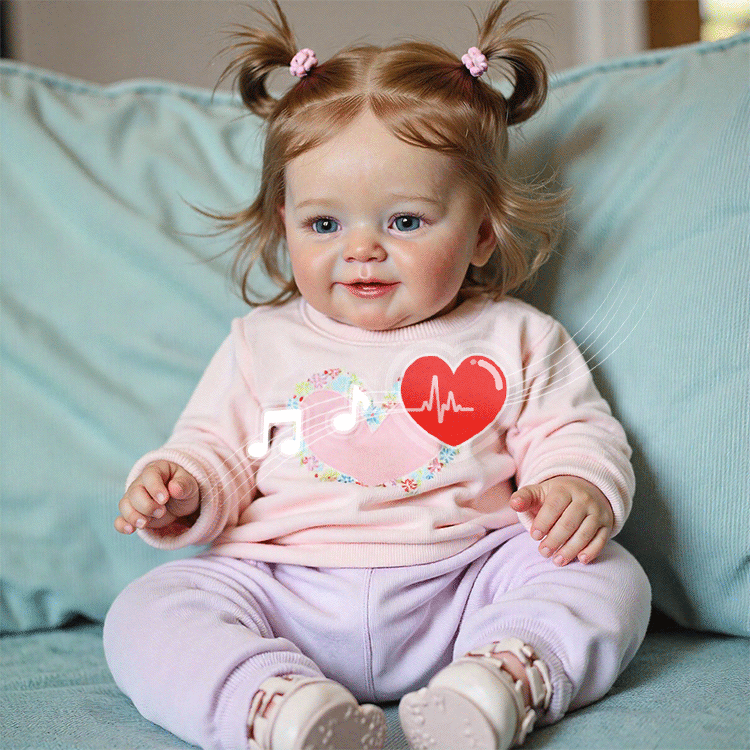 [New Series] 20" Handmade Reborn Baby Open Eyes Doll Girl Kelow with Heartbeat & Coos Rebornartdoll® RSAW-Rebornartdoll®