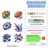 (US Local)6PCS  Colored Flowers DIY Diamond Painting Keychain Diamond Art Kits
