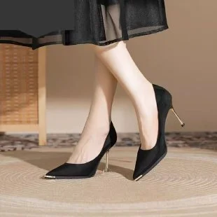 Nigikala Style With Skirt Single Shoes Black Pointed High Heels Female Fine Heel In The Spring And Autumn Of 2025 New Temperament Career