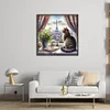 Cat By The Window-11CT Stamped Cross Stitch 40*40cm/15.75*15.75in tapestrymarket