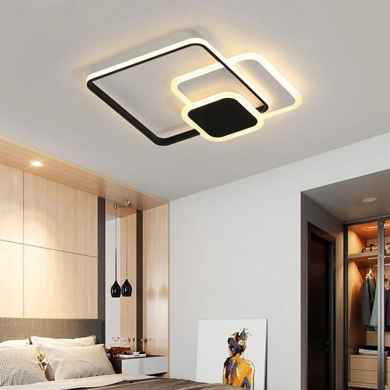 New LED Ceiling Lights Living Room Bedroom Round Square Lighting Fixtures Dimmable Modern Dome Lamps Dero Lamparas De Techo